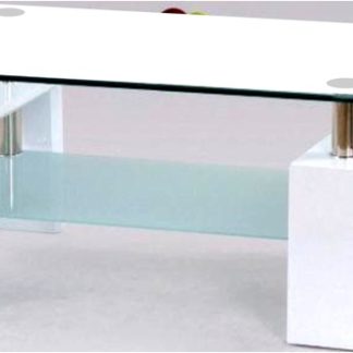 Konferenční stolek Diana Lisa bílý/bílé sklo - FALCO