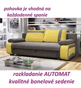 Rozkládací pohovka Bolivia šedohnědá-žlutá - TempoKondela