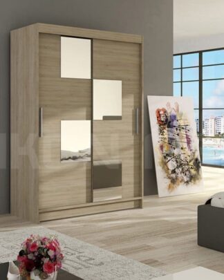 Šatní skříň Miami III s posuvnými dveřmi se zrcadlem - Ank