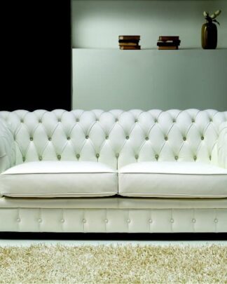 Kožená pohovka Chesterfield bez rozkladu - PYKA