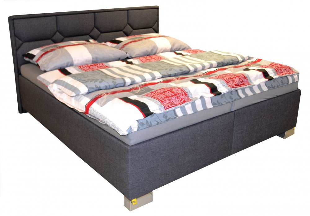 Luxusní postel Doris deLuxe 180x200 šedá - PROKOND