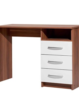 Psací stůl se zásuvkami P60044-I, ořech/bílá