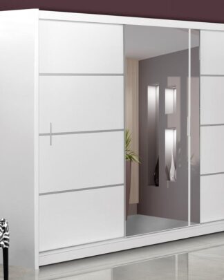 Šatní skříň s posuvnými dveřmi VISTA 250, bílá