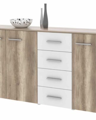 Komoda ALVA 05, canyon oak/bílá