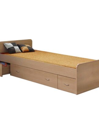 Postel s úložným prostorem J345-I, 90x200 cm, lamino, buk