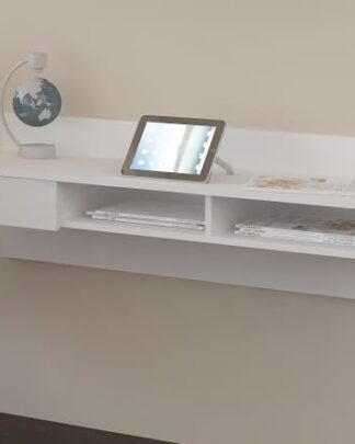 Designový psací stůl UNO, bílá/bílý lesk