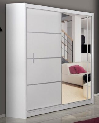 Šatní skříň s posuvnými dveřmi VISTA 150, bílá