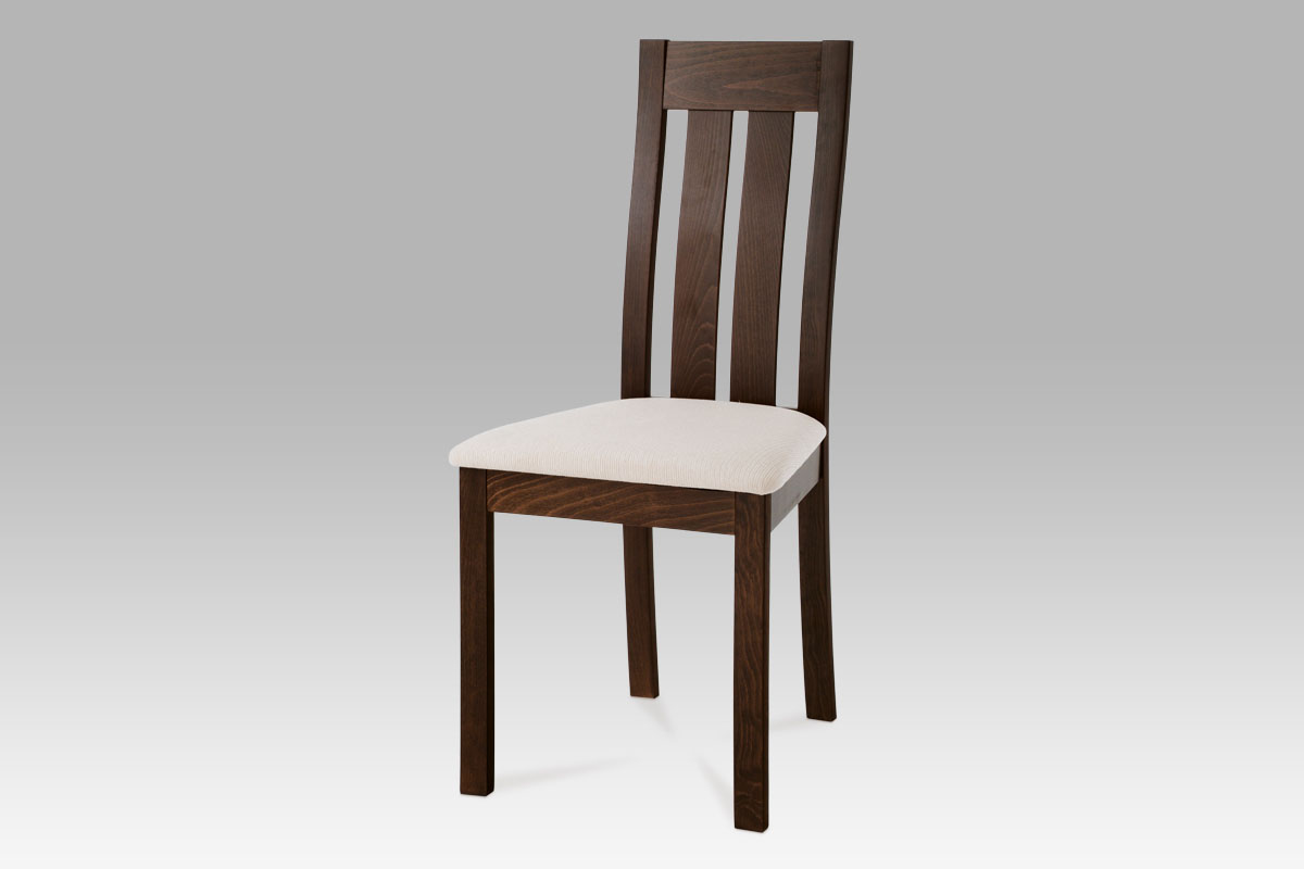 Dřevěná židle BC-2602 WAL, ořech/potah béžový