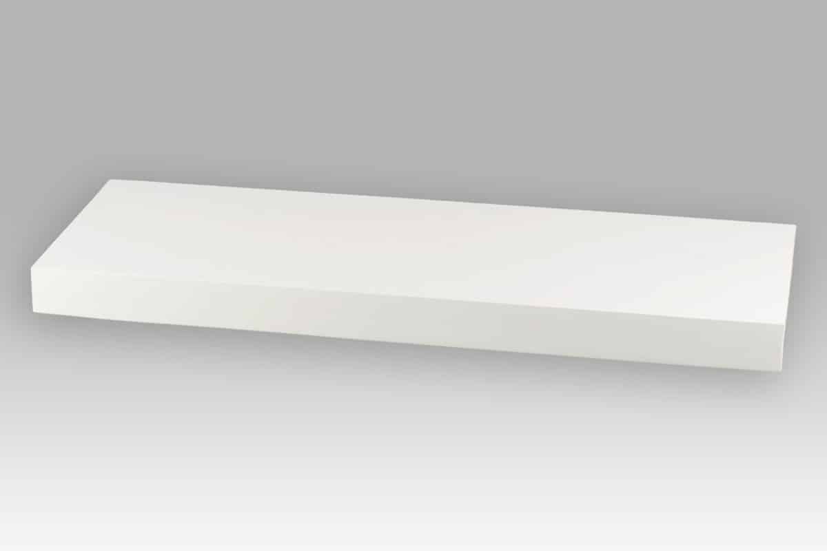 Nástěnná polička P-001 WT, 60 cm, barva bílá-vysoký lesk