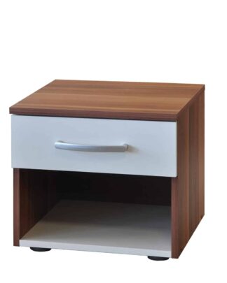 Noční stolek 60140, ořech/bílá