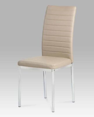 Jídelní židle, koženka cappuccino / chrom AC-1285 CAP