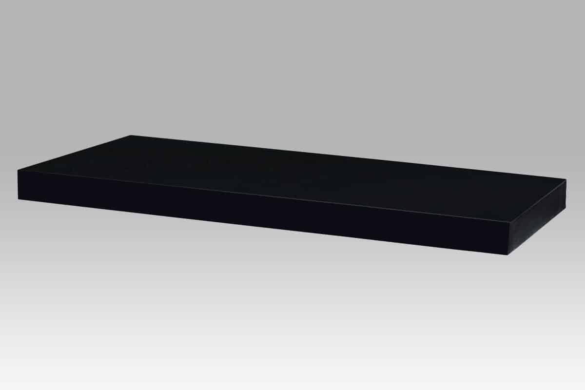 Nástěnná polička P-002 BK, 120 cm, barva černá - vysoký lesk