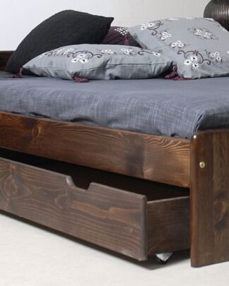 Úložný prostor pod postel 150 cm, masiv borovice/moření ořech