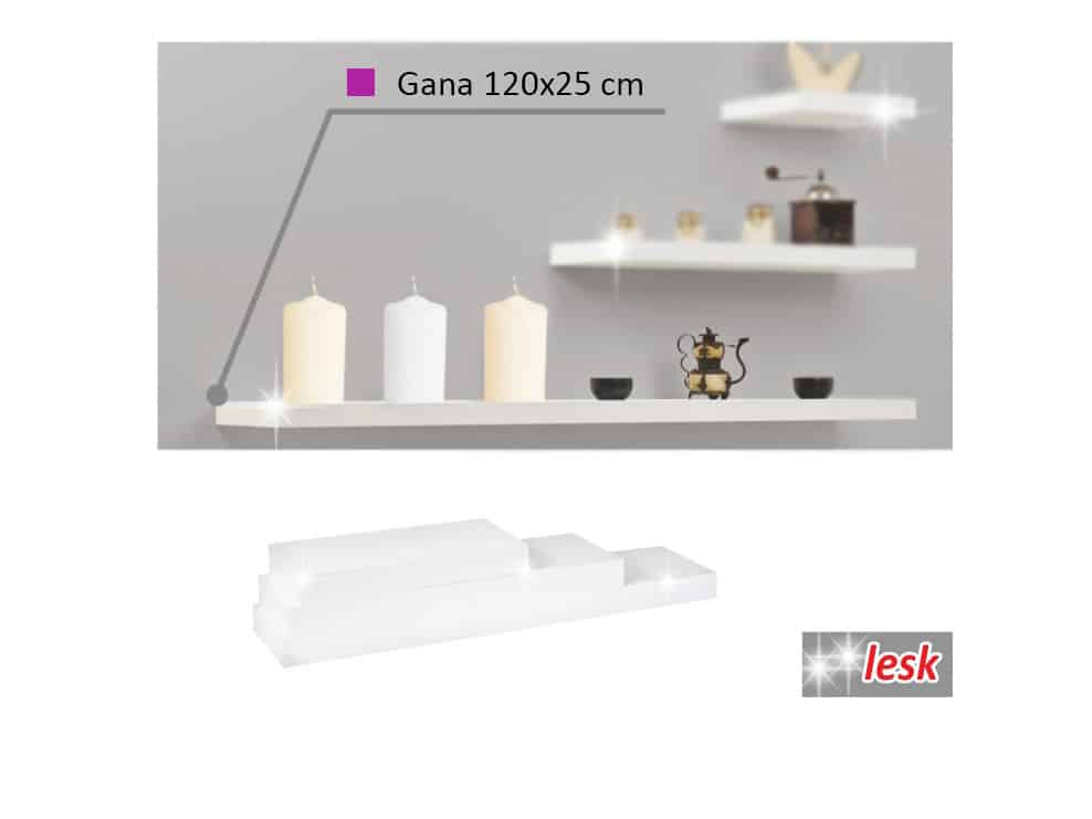 GANA police 120x25 cm, bílý lesk