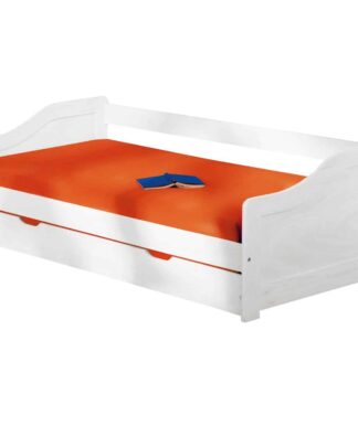 Jednolůžko s přistýlkou 8808B vč. roštů - 90x200 cm, masiv borovice /bílý lak