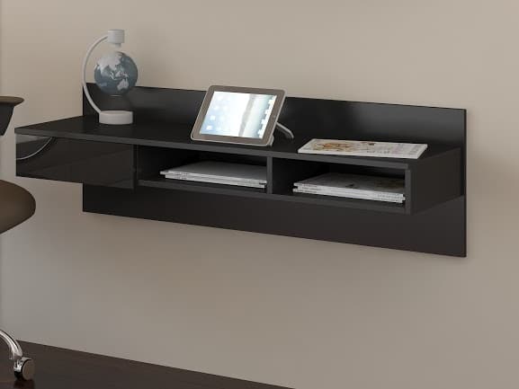 Designový psací stůl UNO, černá/černý lesk