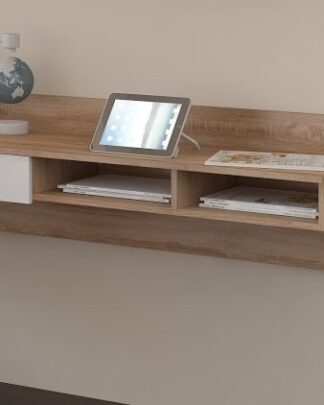 Designový psací stůl UNO, dub sonoma/bílý lesk