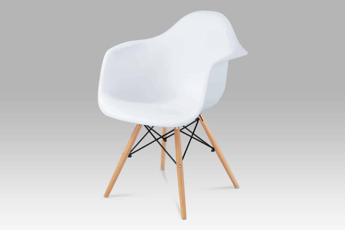Jídelní židle CT-719 WT1, plast bílý / natural