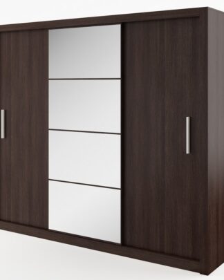Šatní skříň IDEA 250 cm wenge se zrcadlem