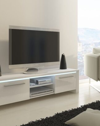 TV stolek HELIX, bílá/bílý lesk