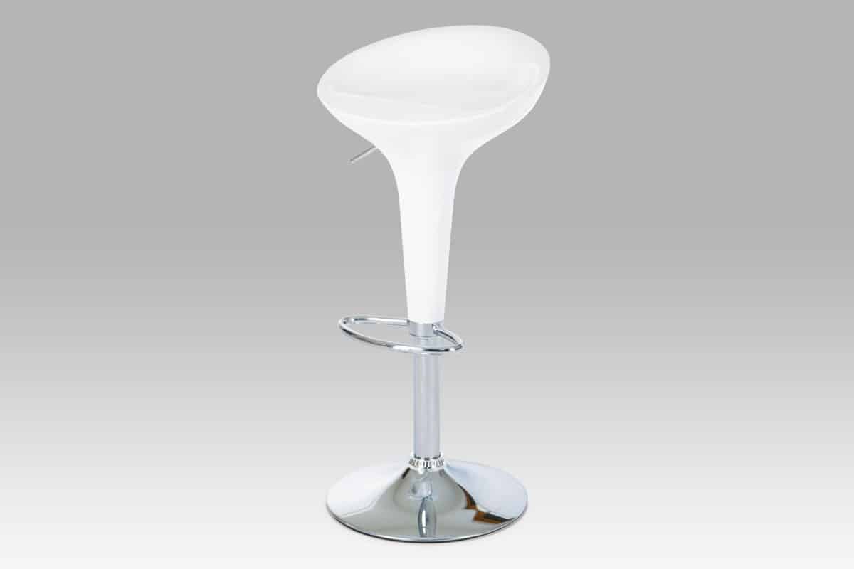 Barová židle bílá/plast chrom AUB-9002 WT