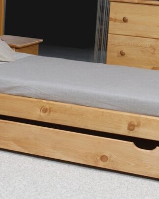 Úložný prostor pod postel 150 cm, masiv borovice/moření olše