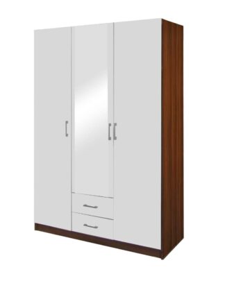 Šatní skříň 61530, ořech/bílá