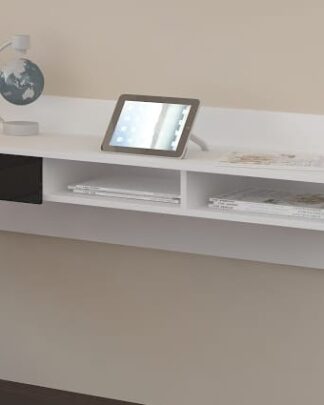 Designový psací stůl UNO, bílá/černý lesk