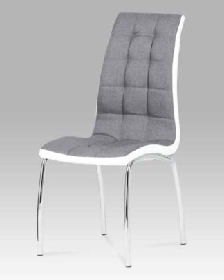 Jídelní židle, látka šedá / chrom DCL-420 GREY2