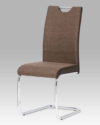 Jídelní židle, látka tmavě hnědá / chrom HC-582 COF2