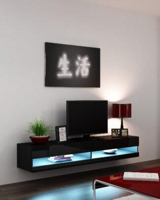 Televizní stolek VIGO NEW "180", černá/černý lesk