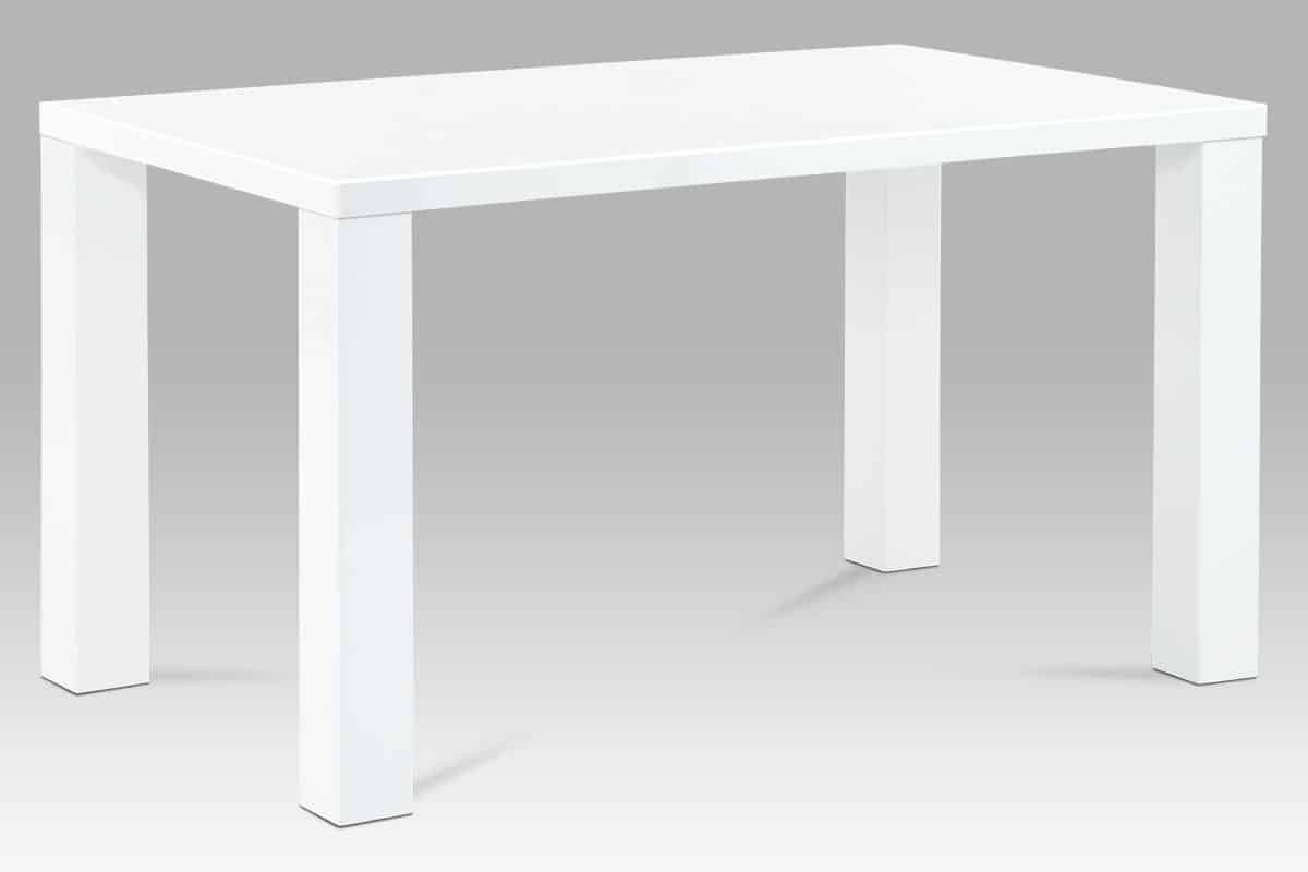 Jídelní stůl AT-3007 WT 135x80 cm, vysoký lesk bílý