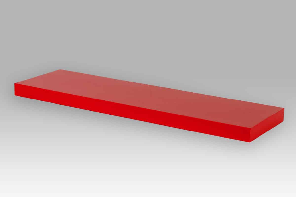 Nástěnná polička P-005 RED, 80cm, barva červená - vysoký lesk