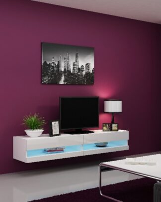 Televizní stolek VIGO NEW "180", bílá/bílý lesk