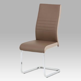 Jídelní židle DCL-429 COF, coffee/cappuccino koženka/chrom