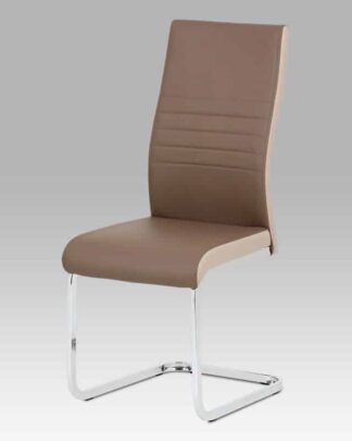 Jídelní židle DCL-429 COF, coffee/cappuccino koženka/chrom