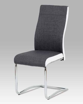 Jídelní židle DCL-428 GRWT2, šedá látka + bílá koženka / chrom
