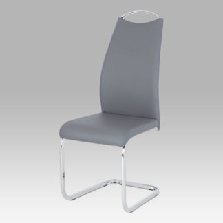 Jídelní židle šedá koženka / chrom HC-981 GREY