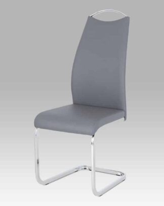 Jídelní židle šedá koženka / chrom HC-981 GREY