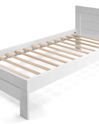Postel WOODY CLASSIC 90x200 bez roštu, masiv buk/bílá