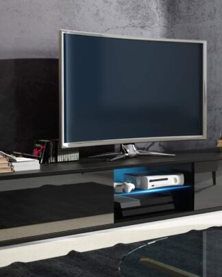 TV stolek HIT, černá/černý lesk