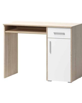 PC stůl ARTA 15, dub sonoma světlý/bílý mat