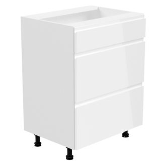 ASPEN, skříňka dolní D60S3, bílá/bílý lesk