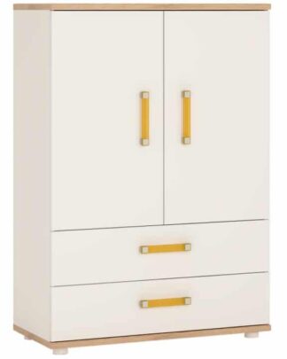 Komoda AMAZON 2D2S, typ 32, san remo/bílý lesk