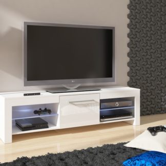 TV stolek FLEX, bílá/bílý lesk