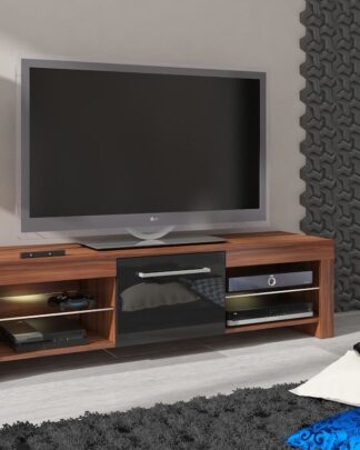 TV stolek FLEX, švestka wallis/černý lesk