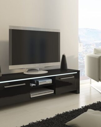 TV stolek HELIX, černá/černý lesk