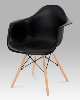 Jídelní židle CT-719 BK1, plast černý / natural