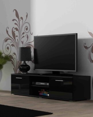 SOHO, RTV stolek 140 S-4, černý mat/černý lesk