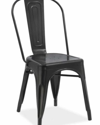 Jídelní kovová židle LOFT, černá mat